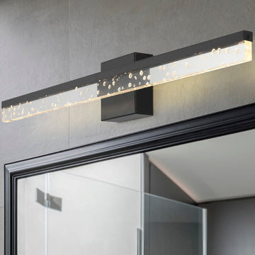 Mario Modern Contemporary 360-Degree Rotatable Iron/Seeded Acrylic Integrated LED Vanity Light